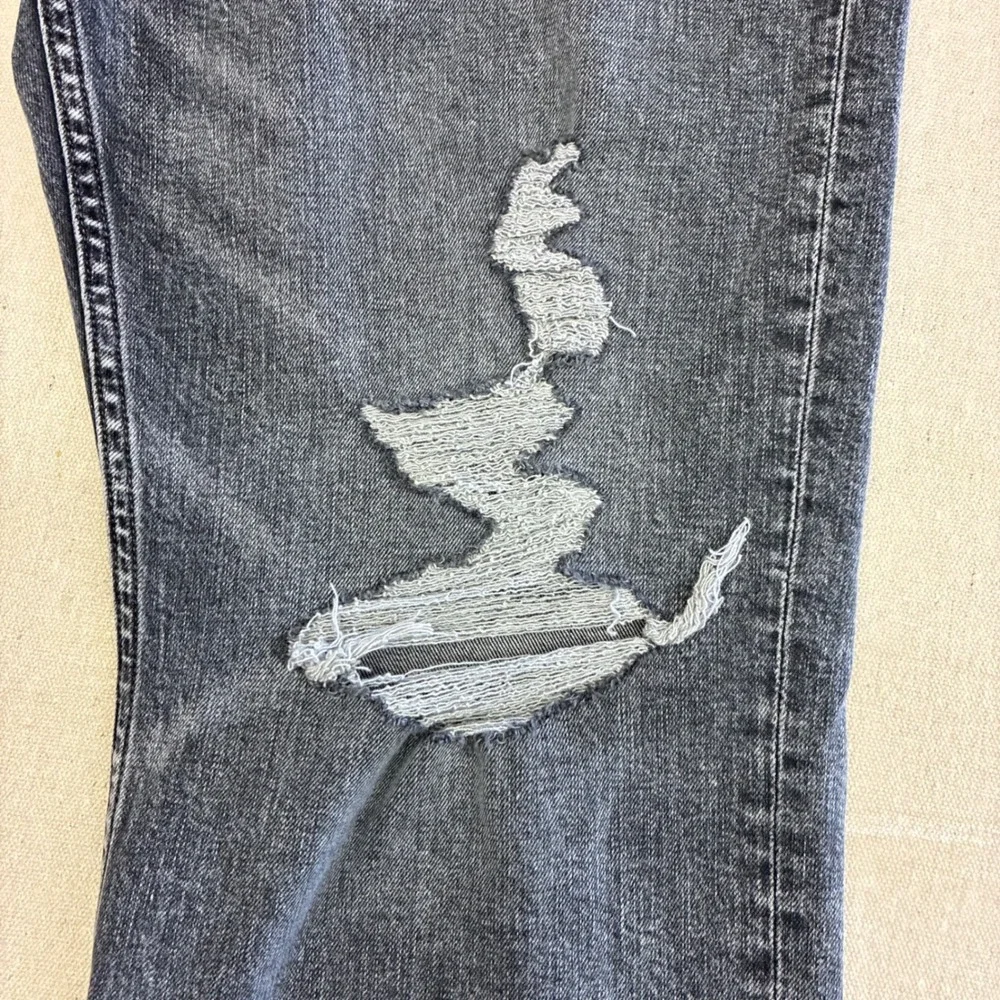 7 For All Mankind The Straight Jeans Mens 38 Gray New Distressed Indie Sleeze
